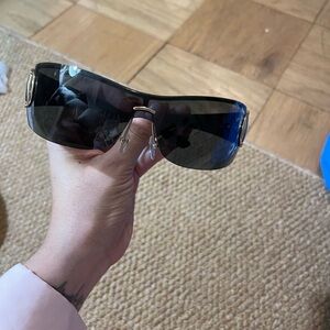 Stylish Black Sunglasses with Gold Accents